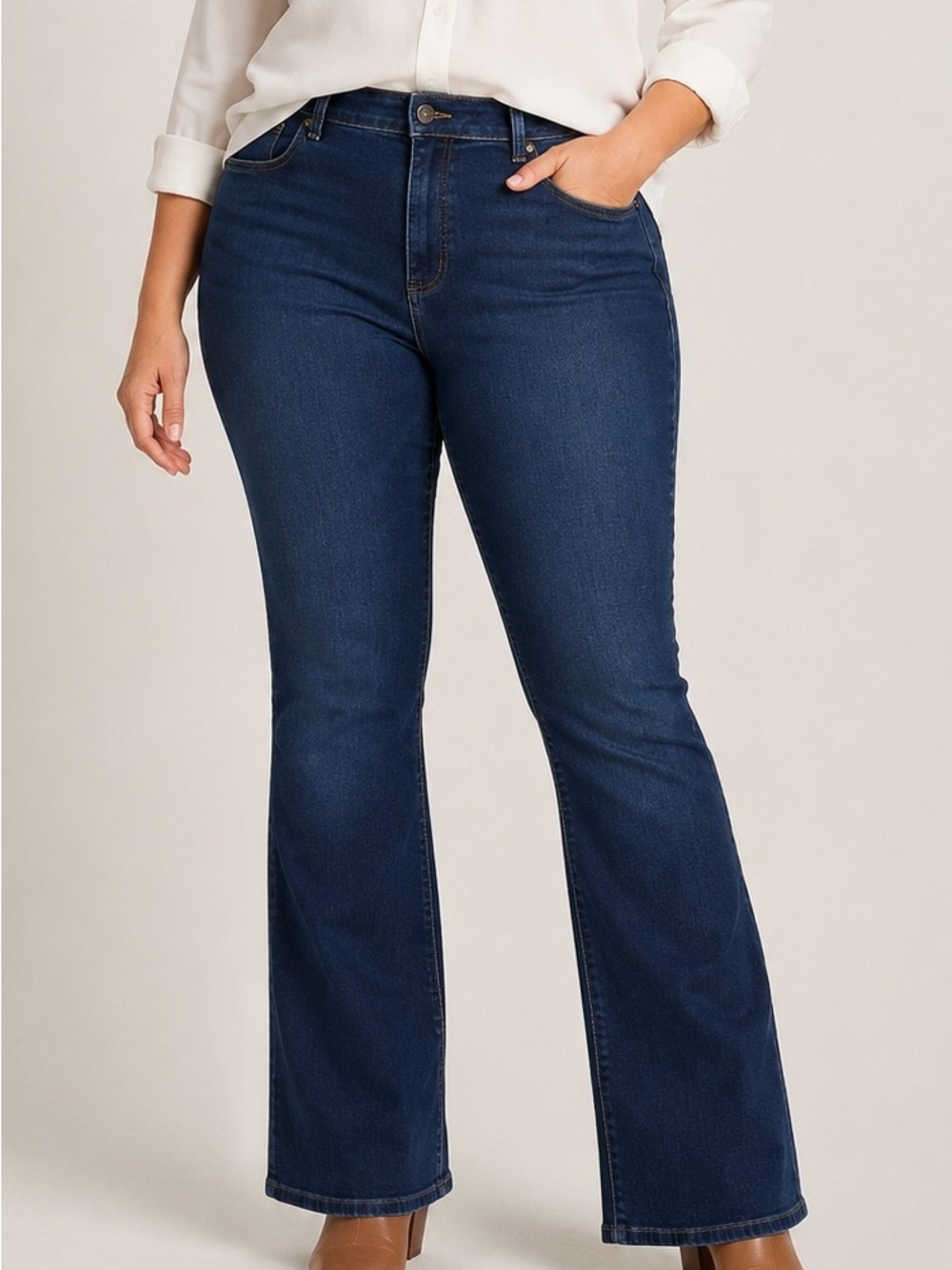 Talbots Jeans Size 16 Dark Wash Stretch Bootcut Flare